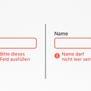 Fehlende Labels und Fehlermeldungen im Vergleich