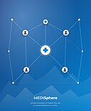 MediSphere Keyvisual: vernetzte Ärzt:innen-Symbole vor Tiroler Bergsilhouette