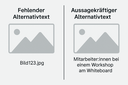 Gegenüberstellung von Alt-Texten